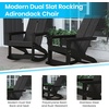 image:imageFlash Furniture Finn Modern Commercial Grade Poly Resin Wood Adirondack Rocking Chair  All Weather Sea Foam Polystyrene  Dual Slat Back  Stainless Steel HardwareBlack
