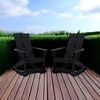 image:imageFlash Furniture Finn Modern Commercial Grade Poly Resin Wood Adirondack Rocking Chair  All Weather Sea Foam Polystyrene  Dual Slat Back  Stainless Steel HardwareBlack