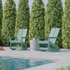 image:imageFlash Furniture Finn Modern Commercial Grade Poly Resin Wood Adirondack Rocking Chair  All Weather Sea Foam Polystyrene  Dual Slat Back  Stainless Steel HardwareSea Foam