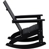 image:imageFlash Furniture Finn Modern Commercial Grade Poly Resin Wood Adirondack Rocking Chair  All Weather Sea Foam Polystyrene  Dual Slat Back  Stainless Steel HardwareBlack