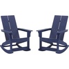 image:imageFlash Furniture Finn Modern Commercial Grade Poly Resin Wood Adirondack Rocking Chair  All Weather Sea Foam Polystyrene  Dual Slat Back  Stainless Steel HardwareNavy