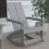 image:imageFlash Furniture Finn Modern Commercial Grade Poly Resin Wood Adirondack Rocking Chair  All Weather Sea Foam Polystyrene  Dual Slat Back  Stainless Steel HardwareGrey
