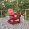 image:imageFlash Furniture Finn Modern Commercial Grade Poly Resin Wood Adirondack Rocking Chair  All Weather Sea Foam Polystyrene  Dual Slat Back  Stainless Steel HardwareRed