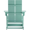 image:imageFlash Furniture Finn Modern Commercial Grade Poly Resin Wood Adirondack Rocking Chair  All Weather Sea Foam Polystyrene  Dual Slat Back  Stainless Steel HardwareSea Foam