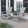 image:imageFlash Furniture Finn Modern Commercial Grade Poly Resin Wood Adirondack Rocking Chair  All Weather Sea Foam Polystyrene  Dual Slat Back  Stainless Steel HardwareGrey