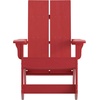 image:imageFlash Furniture Finn Modern Commercial Grade Poly Resin Wood Adirondack Rocking Chair  All Weather Sea Foam Polystyrene  Dual Slat Back  Stainless Steel HardwareRed