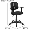 image:imageFlash Furniture Flash Fundamentals MidBack Black Mesh Swivel Task Office Chair with Pivot Back and ArmsBlack