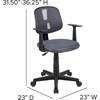 image:imageFlash Furniture Flash Fundamentals MidBack Black Mesh Swivel Task Office Chair with Pivot Back and ArmsGrey