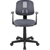 image:imageFlash Furniture Flash Fundamentals MidBack Black Mesh Swivel Task Office Chair with Pivot Back and ArmsGrey