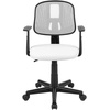 image:imageFlash Furniture Flash Fundamentals MidBack Black Mesh Swivel Task Office Chair with Pivot Back and ArmsWhite