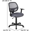 image:imageFlash Furniture Flash Fundamentals MidBack Gray Mesh Swivel Ergonomic Task Office Chair with ArmsGrey