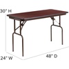 image:imageFlash Furniture Frankie Commercial Grade 4Foot Mahogany Melamine Laminate Folding Banquet Table