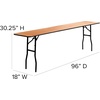 image:imageFlash Furniture Gael 8 Wood Folding Training and Event Table Rectangular Folding Training Table with Smooth Clear Coated Finished Top Natural