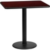 image:imageFlash Furniture Graniss 24 x 30 Rectangular Gray Laminate Table Top with 18 Round Table Height BaseMahogany