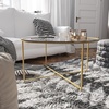 image:imageFlash Furniture Greenwich Collection Coffee Table  Modern Clear Glass Coffee Table  Crisscross Brushed Gold Frame