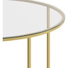 image:imageFlash Furniture Greenwich Collection Coffee Table  Modern Clear Glass Coffee Table  Crisscross Brushed Gold Frame
