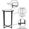 image:imageFlash Furniture Greenwich Collection End Table  Modern Clear Glass End Table  Crisscross Matte Black FrameClear TopMatte Black Frame