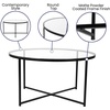 image:imageFlash Furniture Greenwich Collection End Table  Modern Clear Glass End Table  Crisscross Matte Black FrameClearMatte Black