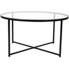 image:imageFlash Furniture Greenwich Collection End Table  Modern Clear Glass End Table  Crisscross Matte Black FrameClearMatte Black