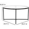 image:imageFlash Furniture Greenwich Collection End Table  Modern Clear Glass End Table  Crisscross Matte Black FrameClearMatte Black