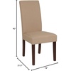 image:imageFlash Furniture Greenwich Series Black LeatherSoft Upholstered Panel Back MidCentury Parsons Dining ChairBeige Fabric