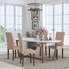 image:imageFlash Furniture Greenwich Series Black LeatherSoft Upholstered Panel Back MidCentury Parsons Dining ChairBeige Fabric