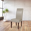 image:imageFlash Furniture Greenwich Series Black LeatherSoft Upholstered Panel Back MidCentury Parsons Dining ChairBeige Leathersoft