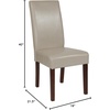 image:imageFlash Furniture Greenwich Series Black LeatherSoft Upholstered Panel Back MidCentury Parsons Dining ChairBeige Leathersoft