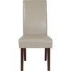 image:imageFlash Furniture Greenwich Series Black LeatherSoft Upholstered Panel Back MidCentury Parsons Dining ChairBeige Leathersoft