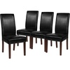 image:imageFlash Furniture Greenwich Series Black LeatherSoft Upholstered Panel Back MidCentury Parsons Dining ChairBlack Leathersoft