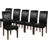 image:imageFlash Furniture Greenwich Series Black LeatherSoft Upholstered Panel Back MidCentury Parsons Dining ChairBlack Leathersoft