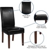 image:imageFlash Furniture Greenwich Series Black LeatherSoft Upholstered Panel Back MidCentury Parsons Dining ChairBlack Leathersoft