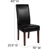 image:imageFlash Furniture Greenwich Series Black LeatherSoft Upholstered Panel Back MidCentury Parsons Dining ChairBlack Leathersoft