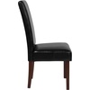 image:imageFlash Furniture Greenwich Series Black LeatherSoft Upholstered Panel Back MidCentury Parsons Dining ChairBlack Leathersoft