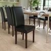 image:imageFlash Furniture Greenwich Series Black LeatherSoft Upholstered Panel Back MidCentury Parsons Dining ChairBlack Leathersoft