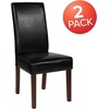 image:imageFlash Furniture Greenwich Series Black LeatherSoft Upholstered Panel Back MidCentury Parsons Dining ChairBlack Leathersoft
