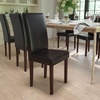 image:imageFlash Furniture Greenwich Series Black LeatherSoft Upholstered Panel Back MidCentury Parsons Dining ChairBrown Leathersoft