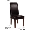 image:imageFlash Furniture Greenwich Series Black LeatherSoft Upholstered Panel Back MidCentury Parsons Dining ChairBrown Leathersoft