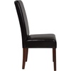 image:imageFlash Furniture Greenwich Series Black LeatherSoft Upholstered Panel Back MidCentury Parsons Dining ChairBrown Leathersoft