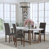 image:imageFlash Furniture Greenwich Series Black LeatherSoft Upholstered Panel Back MidCentury Parsons Dining ChairBrown Leathersoft