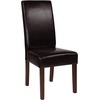 image:imageFlash Furniture Greenwich Series Black LeatherSoft Upholstered Panel Back MidCentury Parsons Dining ChairBrown Leathersoft