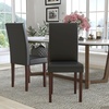 image:imageFlash Furniture Greenwich Series Black LeatherSoft Upholstered Panel Back MidCentury Parsons Dining ChairBrown Leathersoft