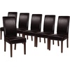 image:imageFlash Furniture Greenwich Series Black LeatherSoft Upholstered Panel Back MidCentury Parsons Dining ChairBrown Leathersoft