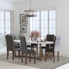 image:imageFlash Furniture Greenwich Series Black LeatherSoft Upholstered Panel Back MidCentury Parsons Dining ChairBrown Leathersoft