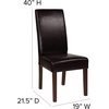 image:imageFlash Furniture Greenwich Series Black LeatherSoft Upholstered Panel Back MidCentury Parsons Dining ChairBrown Leathersoft