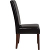 image:imageFlash Furniture Greenwich Series Black LeatherSoft Upholstered Panel Back MidCentury Parsons Dining ChairBrown Leathersoft
