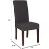 image:imageFlash Furniture Greenwich Series Black LeatherSoft Upholstered Panel Back MidCentury Parsons Dining ChairGray Fabric