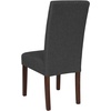 image:imageFlash Furniture Greenwich Series Black LeatherSoft Upholstered Panel Back MidCentury Parsons Dining ChairGray Fabric