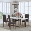 image:imageFlash Furniture Greenwich Series Black LeatherSoft Upholstered Panel Back MidCentury Parsons Dining ChairGray Fabric