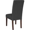 image:imageFlash Furniture Greenwich Series Black LeatherSoft Upholstered Panel Back MidCentury Parsons Dining ChairGray Fabric